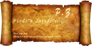 Pirók Zoltán névjegykártya