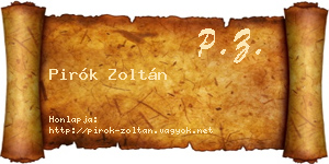 Pirók Zoltán névjegykártya