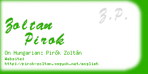 zoltan pirok business card